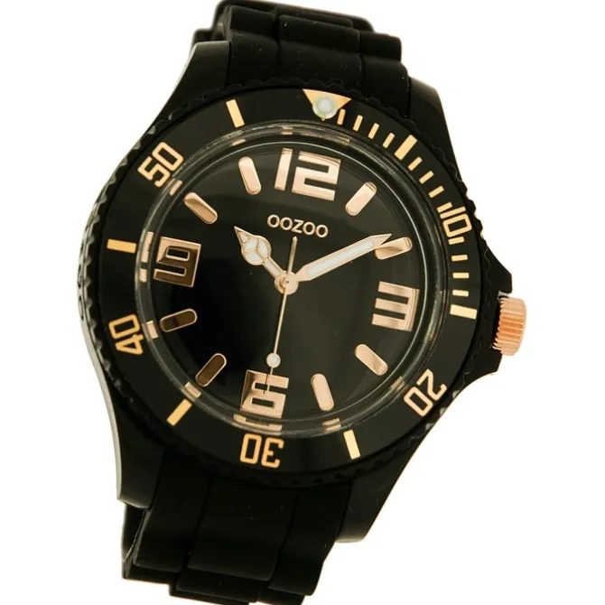 Oozoo Unisex Armbanduhr Vintage Series Analog Silikon schwarz UOC4278A
