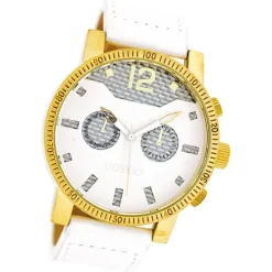 Oozoo Unisex Armbanduhr Vintage Series Analog Leder weiß UOC4796A