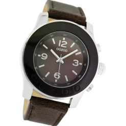 Oozoo Unisex Armbanduhr Vintage Series Analog Silikon dunkelbraun UOC5016A