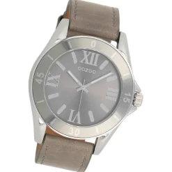 Oozoo Unisex Armbanduhr Vintage Series Analog Leder taupe hellbraun UOC5737A