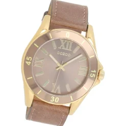 Oozoo Unisex Armbanduhr Vintage Series Analog Leder taupe hellbraun UOC5739A