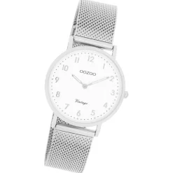 Oozoo Unisex Armbanduhr Vintage Series Analog Metall silber UOC20345