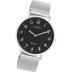Oozoo Unisex Armbanduhr Vintage Series Analog Metall silber UOC20341