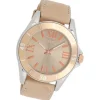 Oozoo Unisex Armbanduhr Vintage Series Analog Leder beige rosa UOC5736A