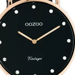 Oozoo Unisex Armbanduhr Vintage Series C20249 Analog Leder schwarz UOC20249