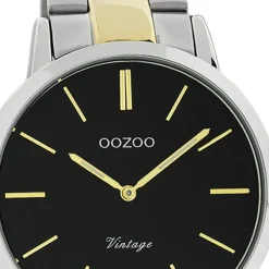 Oozoo Unisex Armbanduhr Vintage Series Analog Metall silber gold UOC20104