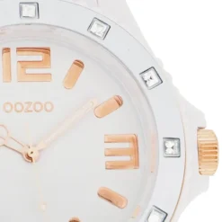 Oozoo Unisex Armbanduhr Vintage Series Analog Silikon weiß UOC4337A