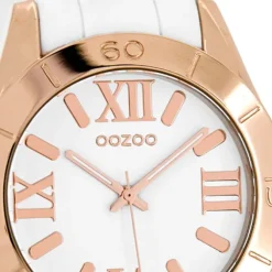 Oozoo Unisex Armbanduhr Vintage Series Analog Silikon weiß UOC5712A