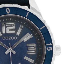 Oozoo Unisex Armbanduhr Vintage Series Analog Leder dunkelblau UOC4272A