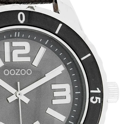 Oozoo Unisex Armbanduhr Vintage Series Analog Leder taupe grau UOC4273A