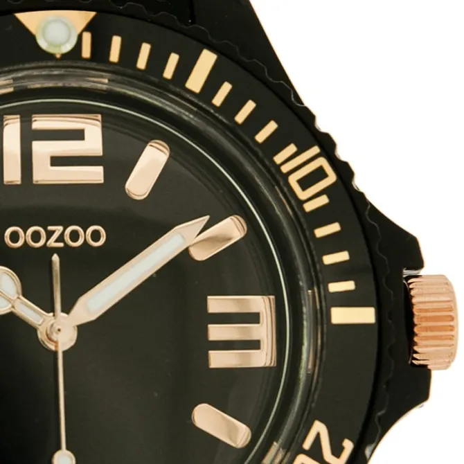Oozoo Unisex Armbanduhr Vintage Series Analog Silikon schwarz UOC4278A