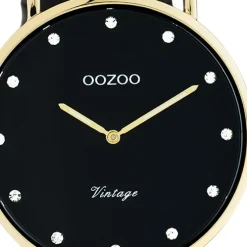 Oozoo Unisex Armbanduhr Vintage Series C20248 Analog Leder schwarz UOC20248