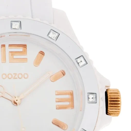 Oozoo Unisex Armbanduhr Vintage Series Analog Silikon weiß UOC4357A