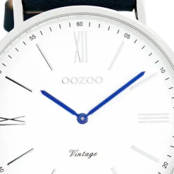 Oozoo Unisex Armbanduhr Vintage Analog Leder blau UOC7343A