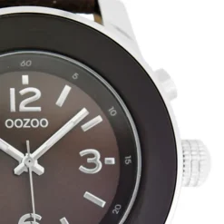 Oozoo Unisex Armbanduhr Vintage Series Analog Silikon dunkelbraun UOC5016A