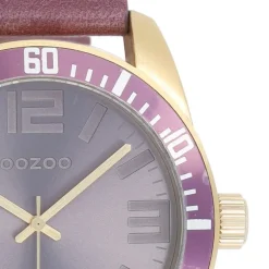 Oozoo Unisex Armbanduhr Vintage Series Analog Leder pastell lila UOC5744A