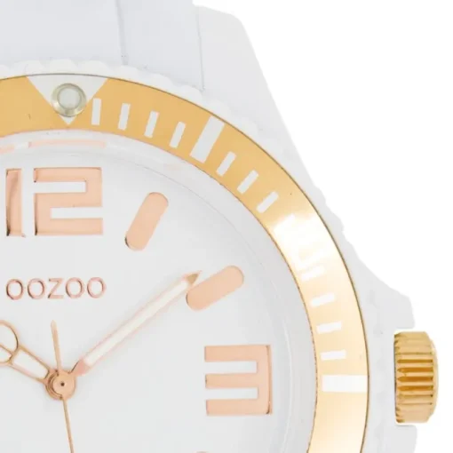 Oozoo Unisex Armbanduhr Vintage Series Analog Silikon weiß UOC4161A