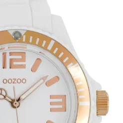 Oozoo Unisex Armbanduhr Vintage Series Analog Silikon weiß UOC4171A