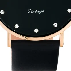 Oozoo Unisex Armbanduhr Vintage Series C20249 Analog Leder schwarz UOC20249