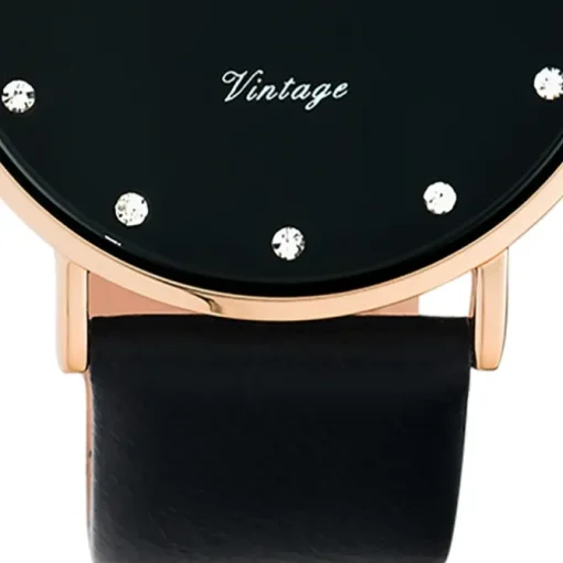Oozoo Unisex Armbanduhr Vintage Series C20249 Analog Leder schwarz UOC20249