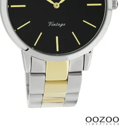 Oozoo Unisex Armbanduhr Vintage Series Analog Metall silber gold UOC20104