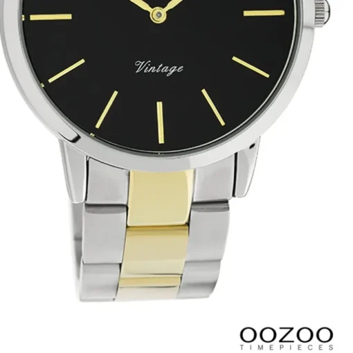Oozoo Unisex Armbanduhr Vintage Series Analog Metall silber gold UOC20104