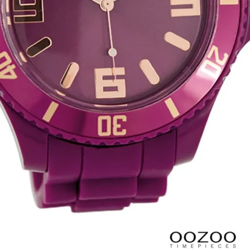 Oozoo Unisex Armbanduhr Vintage Series Analog Silikon aubergine lila UOC5025A