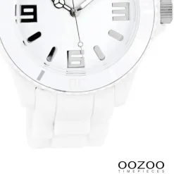 Oozoo Unisex Armbanduhr Vintage Series Analog Silikon weiß UOC4172A