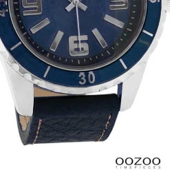 Oozoo Unisex Armbanduhr Vintage Series Analog Leder dunkelblau UOC4272A