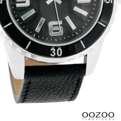 Oozoo Unisex Armbanduhr Vintage Series Analog Leder schwarz UOC4274A