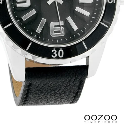 Oozoo Unisex Armbanduhr Vintage Series Analog Leder schwarz UOC4274A