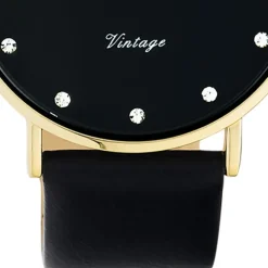 Oozoo Unisex Armbanduhr Vintage Series C20248 Analog Leder schwarz UOC20248