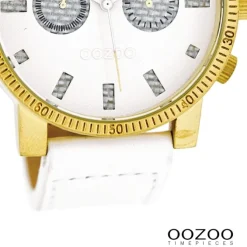 Oozoo Unisex Armbanduhr Vintage Series Analog Leder weiß UOC4796A