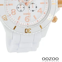 Oozoo Unisex Armbanduhr Vintage Series Analog Silikon weiß UOC4831A