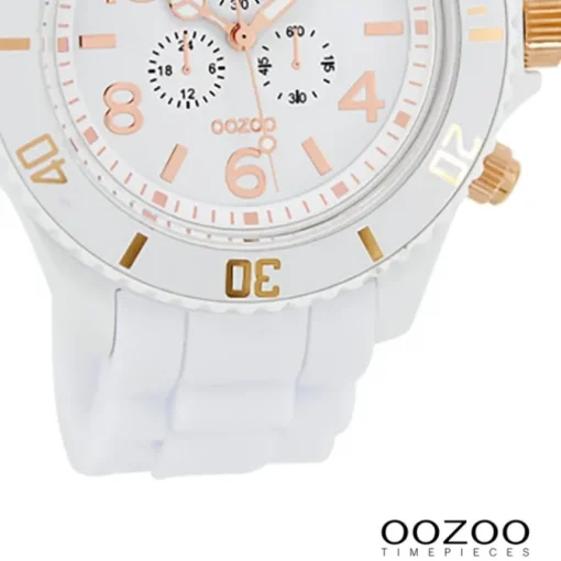 Oozoo Unisex Armbanduhr Vintage Series Analog Silikon weiß UOC4831A
