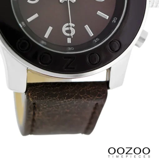 Oozoo Unisex Armbanduhr Vintage Series Analog Silikon dunkelbraun UOC5016A