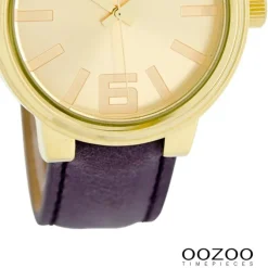 Oozoo Unisex Armbanduhr Vintage Series Analog Leder lila UOC5689A