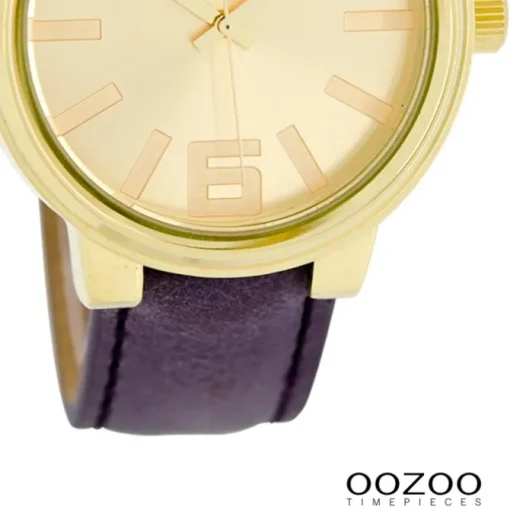 Oozoo Unisex Armbanduhr Vintage Series Analog Leder lila UOC5689A