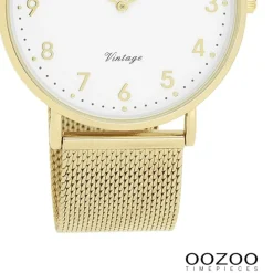 Oozoo Unisex Armbanduhr Vintage Series Analog Metall gold UOC20342