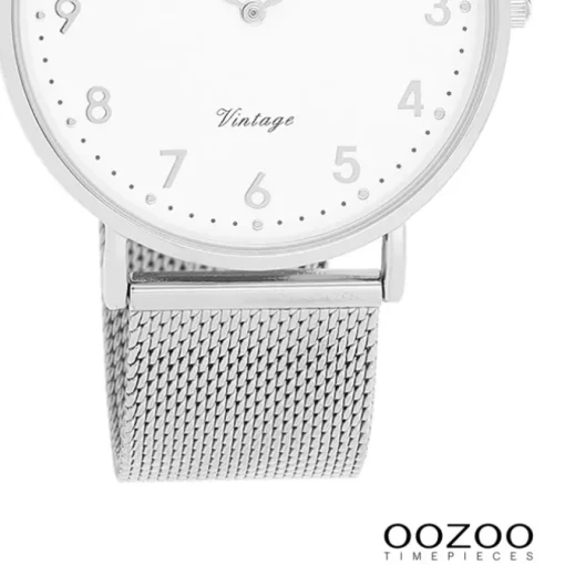 Oozoo Unisex Armbanduhr Vintage Series Analog Metall silber UOC20340