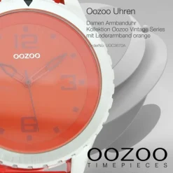 Oozoo Unisex Armbanduhr Vintage Series Analog Kautschuk orange UOC3670A