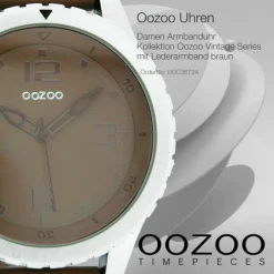 Oozoo Unisex Armbanduhr Vintage Series Analog Leder braun UOC3672A