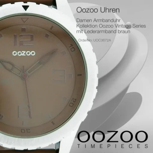 Oozoo Unisex Armbanduhr Vintage Series Analog Leder braun UOC3672A