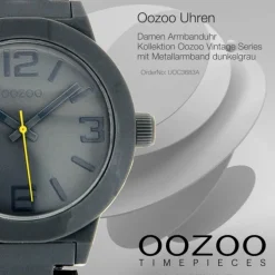 Oozoo Unisex Armbanduhr Vintage Series Analog Kunststoff dunkelgrau UOC3683A