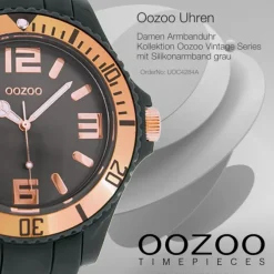 Oozoo Unisex Armbanduhr Vintage Series Analog Silikon grau UOC4284A