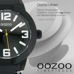 Oozoo Unisex Armbanduhr Vintage Series Analog Metall schwarz UOC3684A