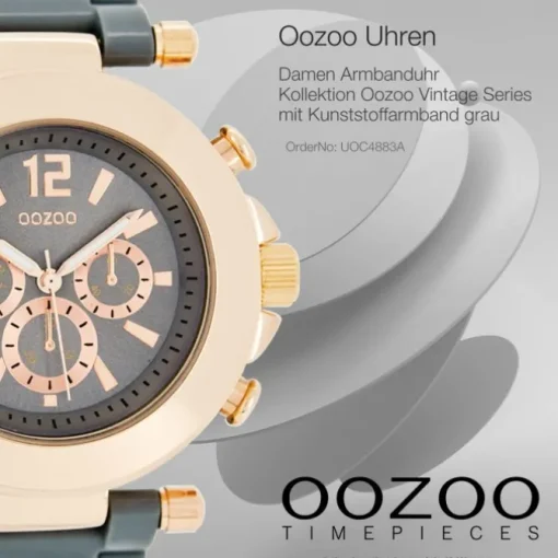 Oozoo Unisex Armbanduhr Vintage Series Analog Kunststoff grau UOC4883A