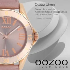 Oozoo Unisex Armbanduhr Vintage Series Analog Leder rose UOC5738A
