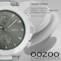 Oozoo Unisex Armbanduhr Vintage Series Analog Kunststoff grau UOC3861A