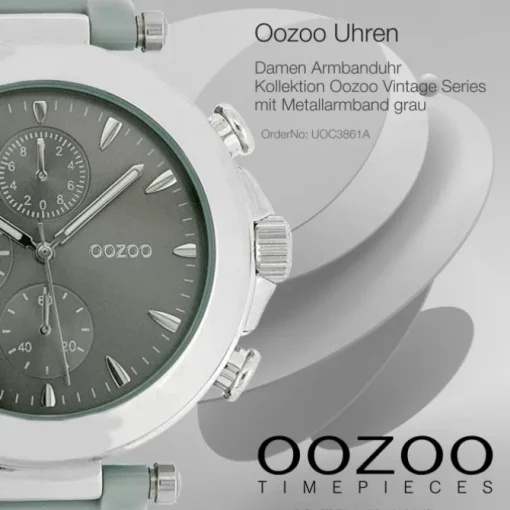 Oozoo Unisex Armbanduhr Vintage Series Analog Kunststoff grau UOC3861A